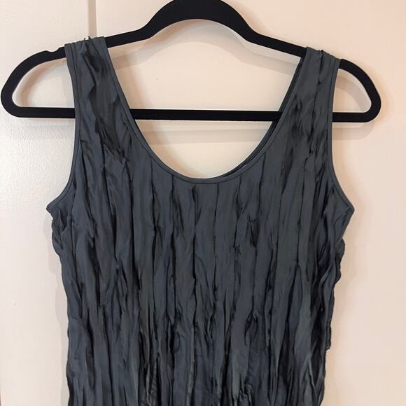 Vince Marine Stone Sleeveless Crushed Satin Bias Tank Midi Dress Size XS - Picture 3 of 7